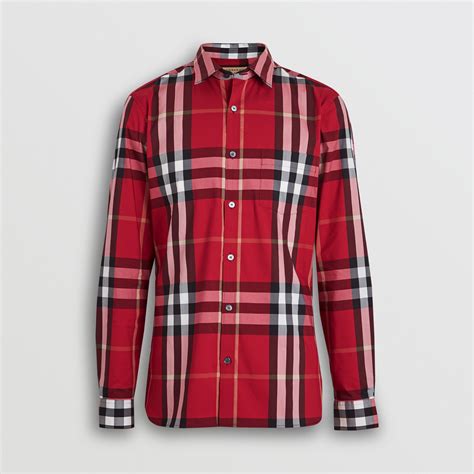 burberry red shirt free shipping|burberry cotton shirt red.